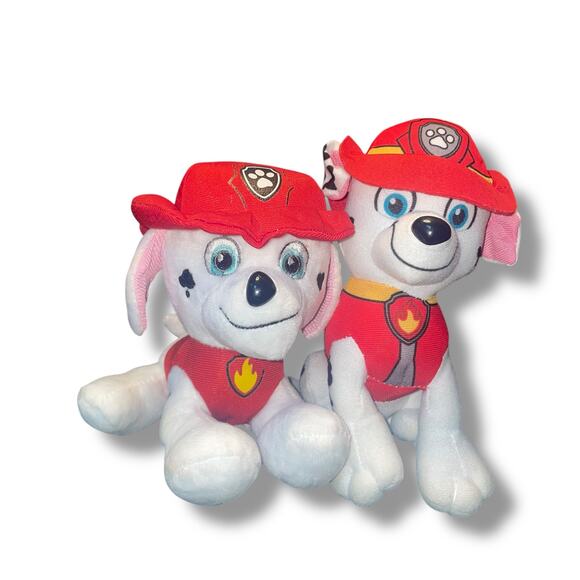 Nickelodeon Paw Patrol Plush Marshall Stuffed Animal Dog Nursery 7" Red Lot of 2 - Picture 2 of 14